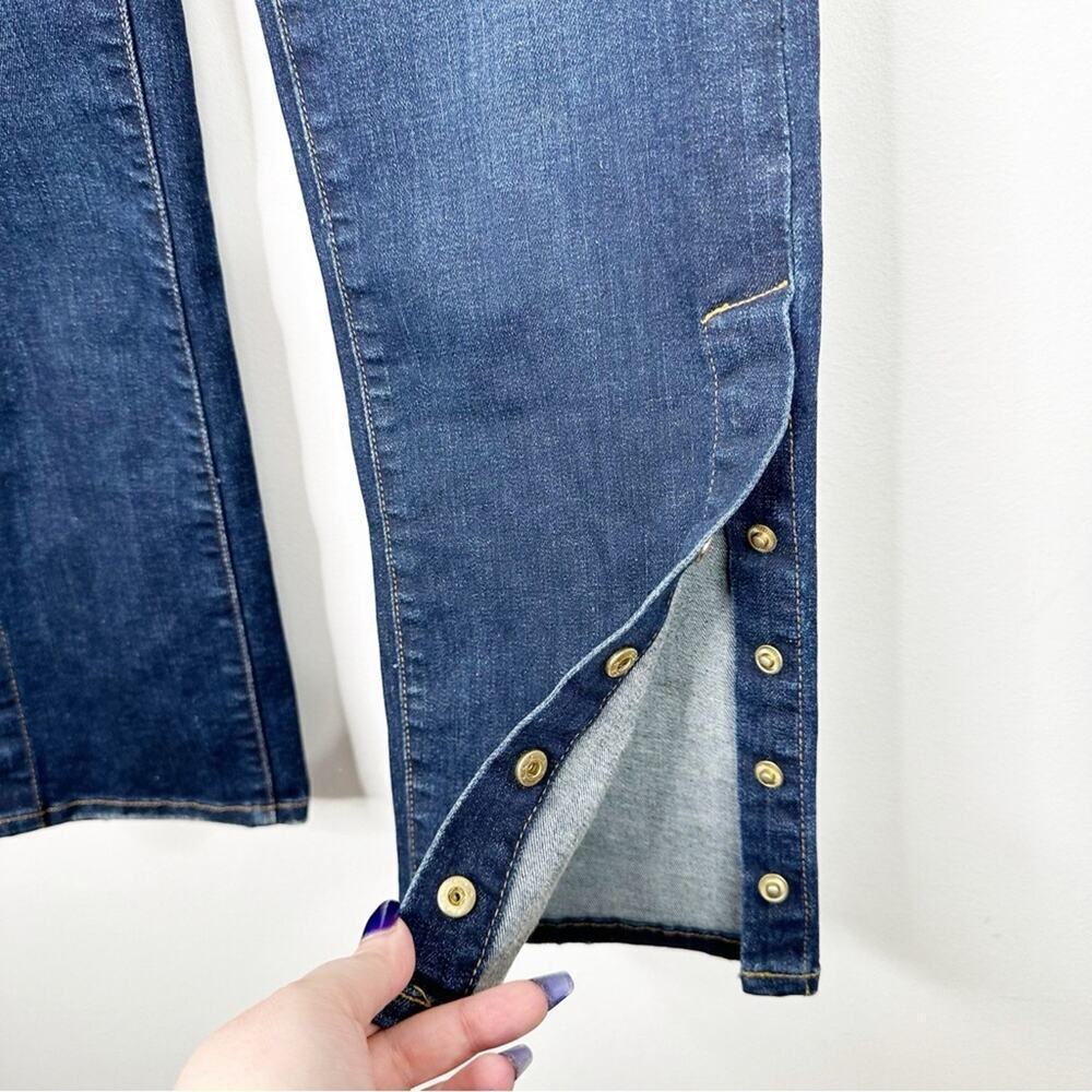 FRAME | Le High Straight-Leg Dark Wash Snap-Hem Meribel Denim Jeans Sz. 24 - Picture 4 of 5